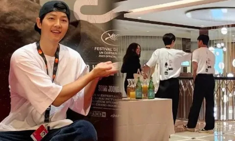 Lộ khoảnh khắc hạnh phúc của vợ chồng Song Joong Ki tại Cannes, tài tử yêu chiều vợ khiến ai nấy ghen tỵ