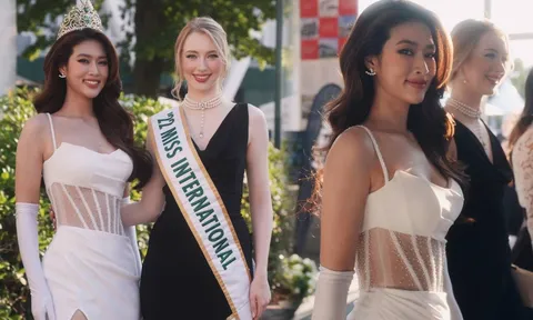 Hoa hậu Thiên Ân đọ sắc với 'búp bê sống' người Đức: Bị 'át vía' nhưng vẫn ghi điểm mạnh