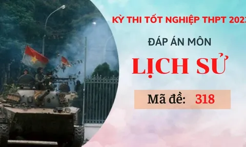 Đáp án môn Lịch sử mã đề 318 kỳ thi Tốt nghiệp THPT 2023