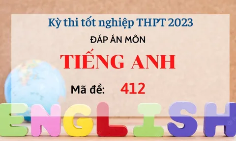 Đáp án đề thi môn Tiếng Anh mã đề 412 kỳ thi Tốt nghiệp THPT 2023