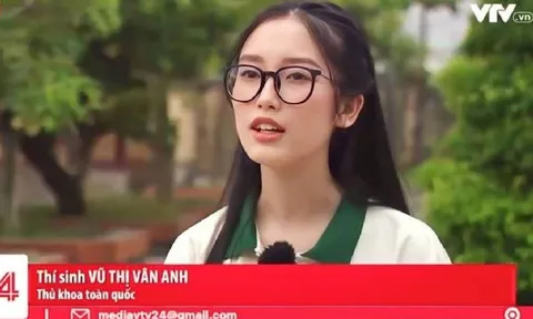 Nữ thủ khoa kỳ thi Tốt nghiệp THPT 2023 nhan sắc gây thương nhớ khi xuất hiện trên sóng truyền hình