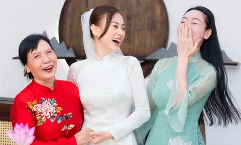 Phương Oanh cùng 2 mẹ chồng thử áo dài ăn hỏi: Vô tình hé lộ mối quan hệ giữa mẹ chồng - nàng dâu