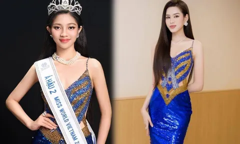 Á hậu Minh Kiên chưa đăng quang đã 'đụng hàng' đàn chị Đỗ Thị Hà: Thần thái ai hơn ai?
