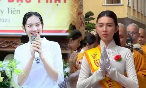 Thùy Tiên gây chú ý mạnh khi xuất hiện tại chùa trong lễ Vu Lan