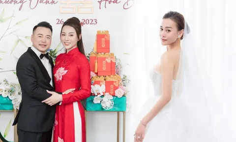 Phương Oanh diện váy cô dâu, chuẩn bị làm hôn lễ với shark Bình sau lễ ăn hỏi?