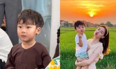 Con trai Hòa Minzy thừa hưởng năng khiếu ca hát của mẹ, diện mạo ngày càng 'trổ mã'