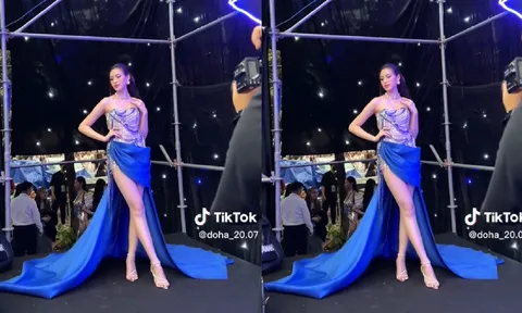 Đỗ Thị Hà lại khiến dân tình chói mắt khi khoe 'đôi kiếm Nhật' trắng phát sáng tại Neu Concert 2023