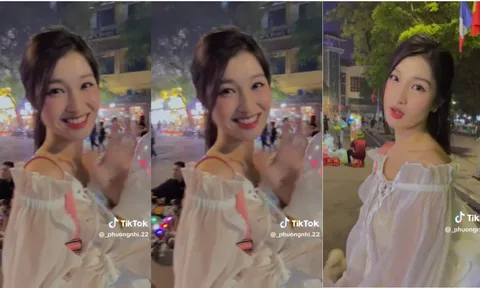 Video: Phương Nhi càn quét phố đi bộ hồ Gươm, nhan sắc cam thường gây chú ý
