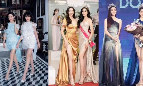 Hoa hậu Đỗ Hà và Lương Linh đo lại chiều cao, fan liền chốt câu: 'Vợ chồng nhà này còn lớn nữa mấy má ơi'