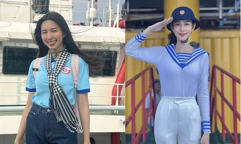 Video: Thùy Tiên hát Ba kể con nghe dành tặng các chiến sĩ hải quân