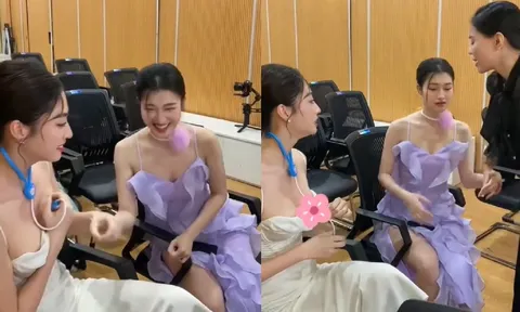 Hoa hậu Lương Thùy Linh và Á hậu Phương Nhi gây chú ý khi rủ nhau chơi trò bác sĩ