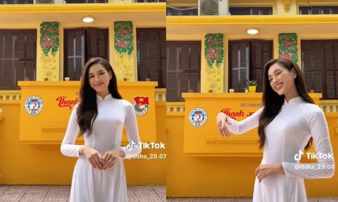Đỗ Thị Hà đẹp dịu dàng trong tà áo dài trắng, đúng chuẩn nét đẹp con gái Việt Nam