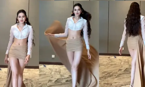 Nàng hậu có đôi chân xứng tầm thế giới khoe vòng eo có múi, thần thái ngút ngàn tại show diễn Rhythm by Do Long