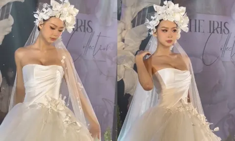 Hoa hậu 'khủng long' Bảo Ngọc o ép vòng 1, thần thái ngút ngàn khi lần đầu hoá cô dâu