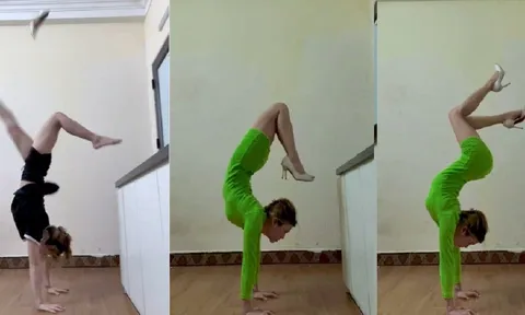 Nâng tầm trend biến hình, 'chiến thần' yoga khiến chị em bắt chơi 1 mình vì khó ai đu nổi
