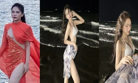 Hoa hậu Mai Phương diện váy xẻ cao thả dáng trước biển, nhan sắc càng nhìn càng cuốn