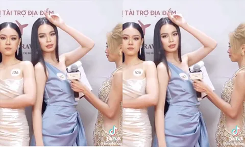 Suýt hớ hênh trên thảm đỏ, thí sinh Miss Grand được MC Nguyên Thảo cứu cho bàn thua trông thấy
