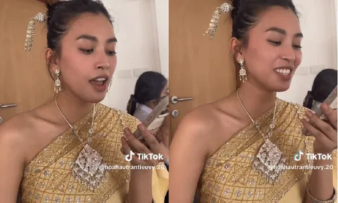 Tiểu Vy trổ tài hát tiếng Thái Lan, đam mê làm ca sĩ nhưng cuộc đời xô đẩy làm hoa hậu