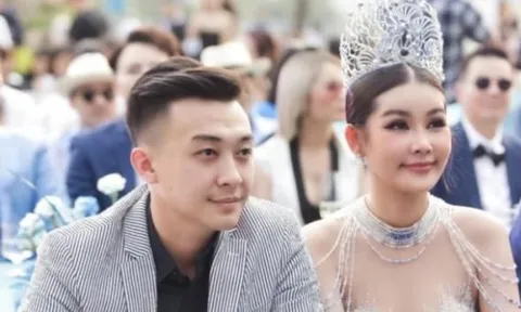 Nhan sắc cam thường của Hoa hậu Lê Âu Ngân Anh khi sánh bước cùng chồng MC