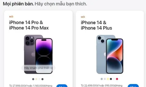 Giá iPhone 14 series tại cửa hàng trực tuyến của Apple Việt Nam thế nào?