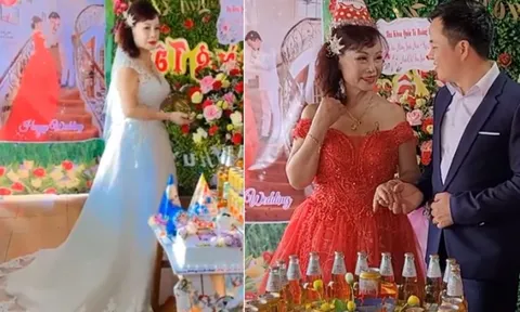 Cô dâu 62 tuổi Thu Sao và chồng trẻ tổ chức tiệc kỷ niệm ngày cưới, diện mạo gây chú ý