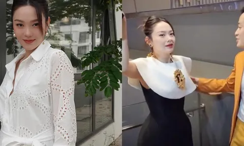 Minh Hằng lộ rõ nhan sắc thật qua camera thường, vẫn làm việc hăng say dù đang mang bầu