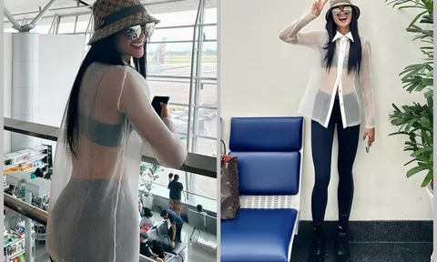 H'Hen Niê bị nhắc nhở vì mặc áo xuyên thấu mỏng tang khi check-in tại sân bay