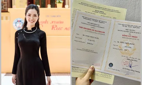 Hoa hậu Nông Thúy Hằng khoe bằng tốt nghiệp Đại học loại giỏi, đập tan tin đồn về học vấn