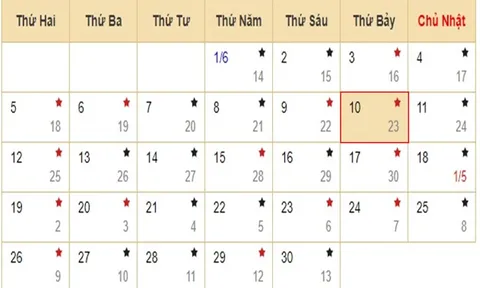 Xem lịch âm hôm nay 10/06 - Tra cứu âm lịch hôm nay ngày 23/4/2023 là ngày tốt hay xấu? Lịch vạn niên 10/6/2023