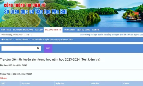 Tra cứu điểm thi tuyển sinh lớp 10 tỉnh Yên Bái năm 2023