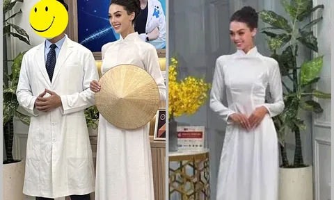 Vợ Tây 2k của Bùi Tiến Dũng diện áo dài, nhan sắc cuốn hút khiến cư dân mạng không rời mắt