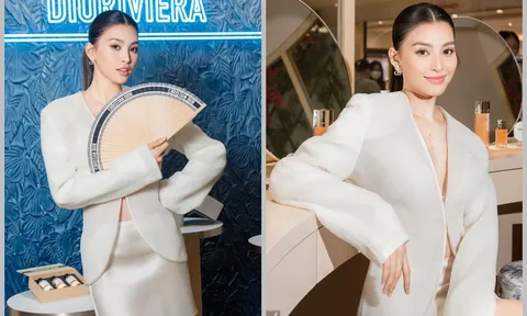 Mặc áo thiết kế hở bạo, Hoa hậu Tiểu Vy khéo léo che chắn để tránh sự cố