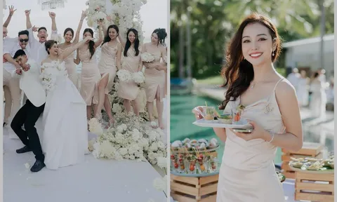 Hoa hậu Jennifer Phạm chưng diện gợi cảm, khoe nhan sắc trẻ trung như thiếu nữ đôi mươi khi dự tiệc cưới