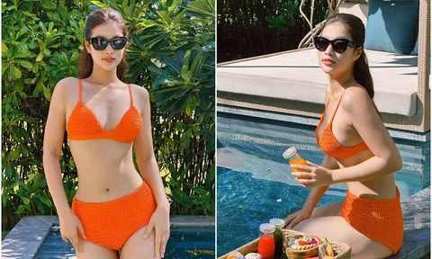 Hoa hậu Đoàn Thiên Ân diện bikini khoe thân hình đồng hồ cát, tình tin đồn liền phản ứng cực hài hước