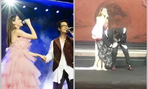 Hà Anh Tuấn 'bất thình lình' vén váy, tiết lộ bí mật 'động trời' của Hồ Ngọc Hà trên sân khấu