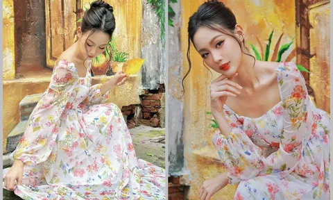 Hoa hậu Bảo Ngọc diện váy hoa, đẹp tựa nàng thơ trong bộ ảnh mới