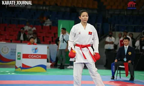 Hoàng Thị Mỹ Tâm giành HCV thứ 3 cho Karate sau chiến thắng kịch tính