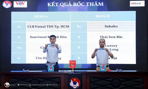 Kết quả bốc thăm chia bảng và xếp lịch thi đấu giải Futsal HDBank Cúp quốc gia 2023