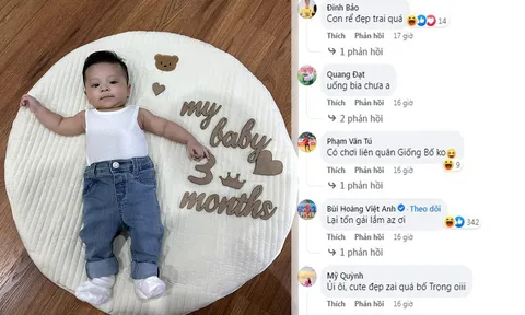 Đình Trọng đăng ảnh khoe quý tử, đồng đội cùng NHM tới tấp chúc mừng