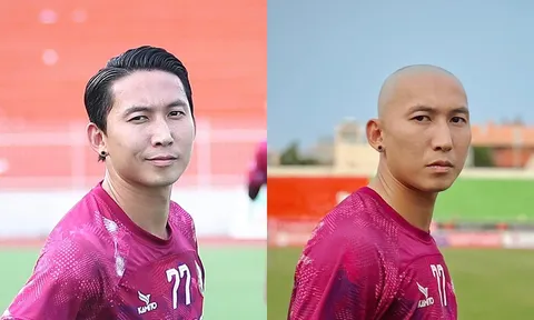 Đã rõ nguyên nhân khiến tiền vệ Nghiêm Xuân Tú cạo trọc đầu