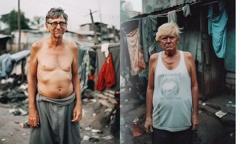 Chùm ảnh: Bill Gates, Mark Zuckerberg và loạt tỷ phú giàu nhất thế giới bị AI 'chuyển khẩu' ra xóm liều