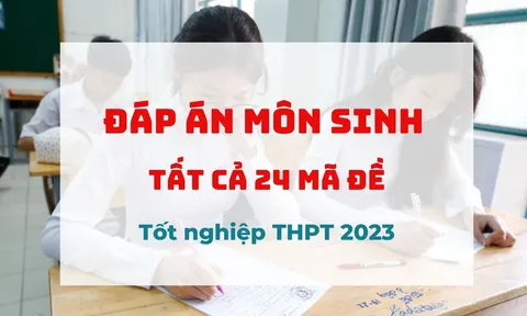 Đáp án đề thi môn Sinh học kỳ thi tốt nghiệp THPT 2023 tất cả 24 mã đề