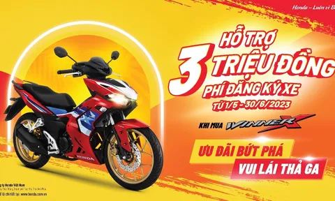 Hỗ trợ phí đăng ký xe Winner X cùng chương trình khuyến mại “Ưu đãi bứt phá – Vui lái thả ga”