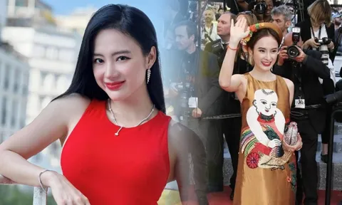 Ngược dòng thời gian, Angela Phương Trinh từng gây chú ý khi mang tranh Đông Hồ lên thảm đỏ Cannes
