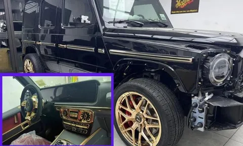 Cận cảnh Mercedes G 63 dát vàng “mới cóng” của đại gia Hà thành