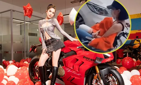 Vừa được tặng siêu mô-tô Ducati hơn cả tỷ đồng, Ngọc Trinh đã bị thương do lái xe "ẩu"