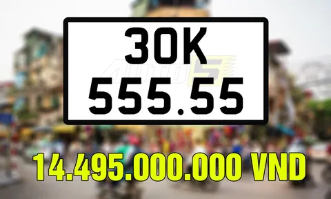Biển số "siêu vip" 30K-555.55 trúng đấu giá gần 15 tỷ đồng đã được nộp đủ tiền