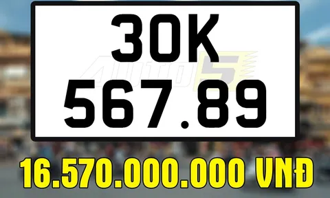 Biển sảnh tiến "siêu vip" 30K-567.89 trúng đấu giá hơn 16 tỷ đồng tiếp tục bị bỏ cọc lần 2