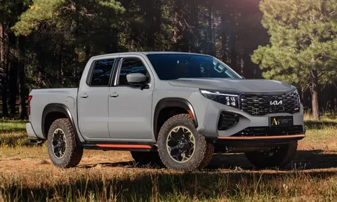 Xe bán tải đầu tiên của KIA "nhá hàng" trước ngày ra mắt, sẵn sàng đối đầu Ford Ranger
