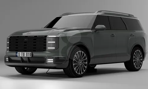 Hyundai Palisade 2025 bất ngờ lộ ảnh ngoại thất vuông vực như "đàn em" Santa Fe thế hệ mới